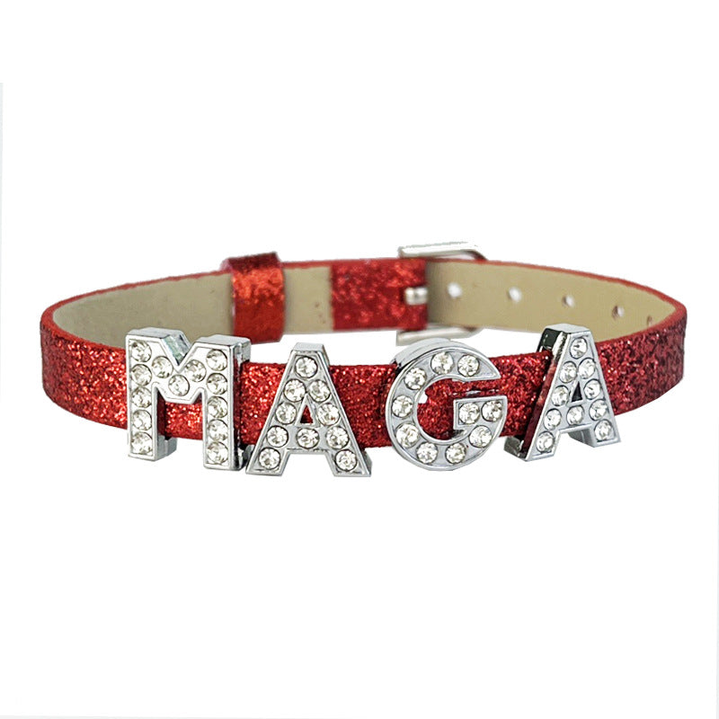 Wholesale USA Patriotic Bracelet 2024 Supporter Blue Red Bracelet